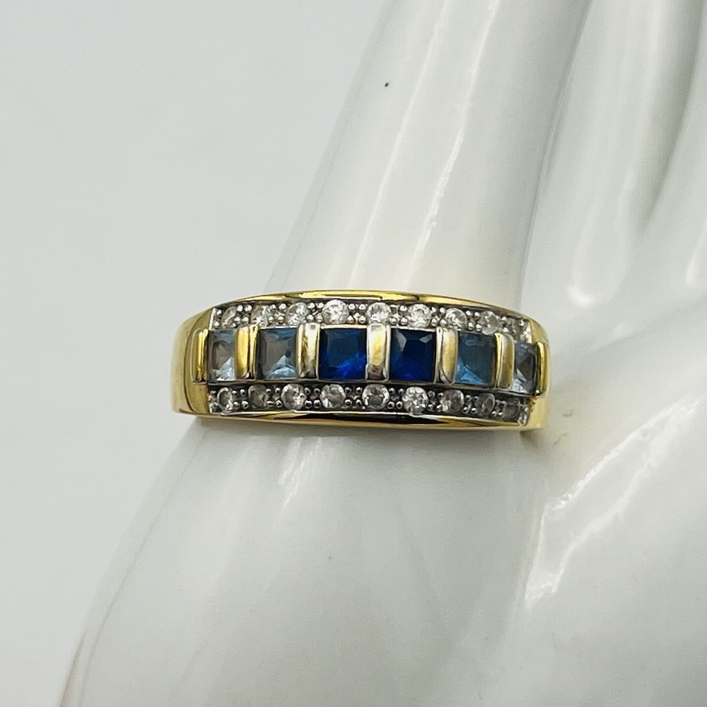 Vintage Camross Kross Ring Jacqueline Kennedy JBK Shades Of The Sea Sz 11 Blue